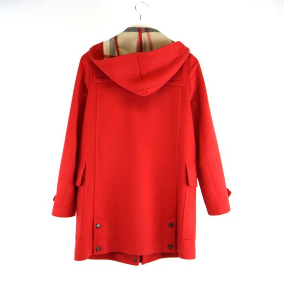 Burberry Brit Finsdale Red Wool Duffle Coat - Picture 3 of 8